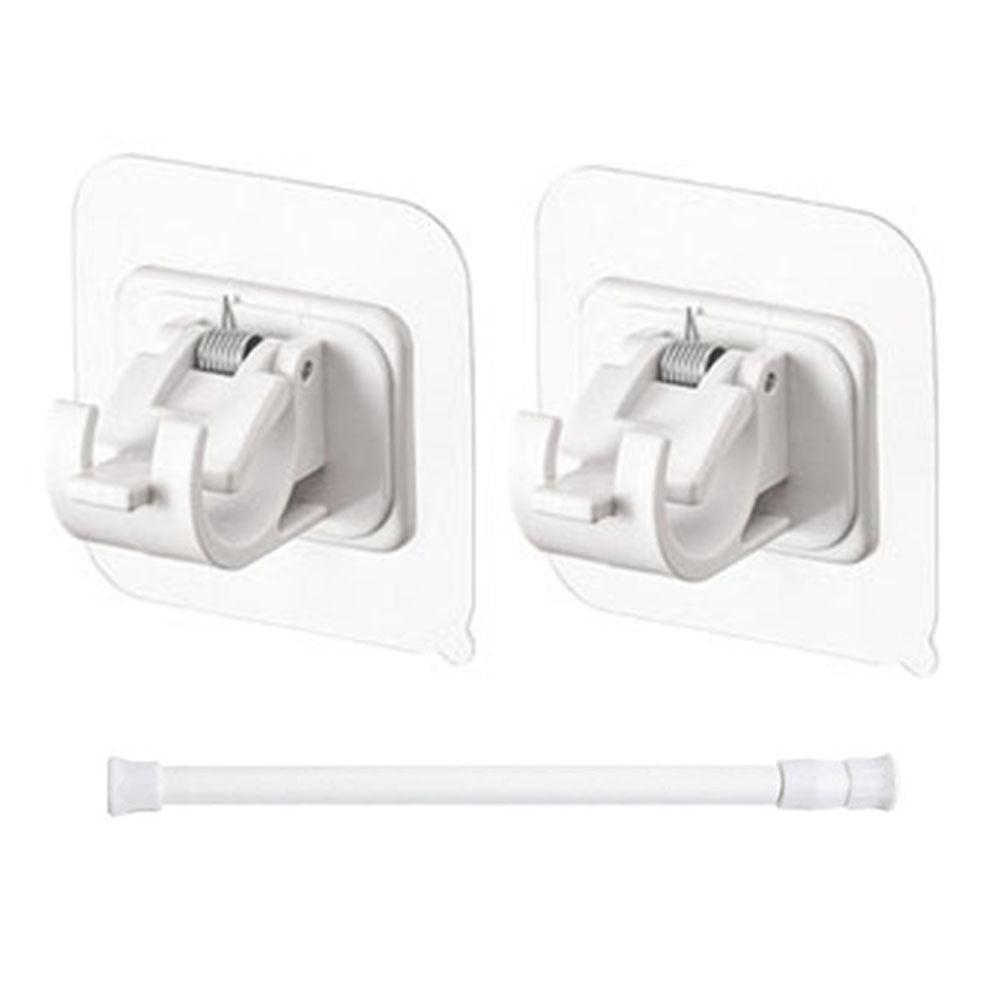 40-70CM Bathroom Towel Curtain Rod Telescopic Expandable Tension Rod Wardrobe Clothes Hanger Pole with 2 Rod Holder Hooks 40-70CM Bathroom Towel Curtain Rod Telescopic Expandable Tension Rod Wardrobe Clothes Hanger Pole with 2 Rod Holder Hooks